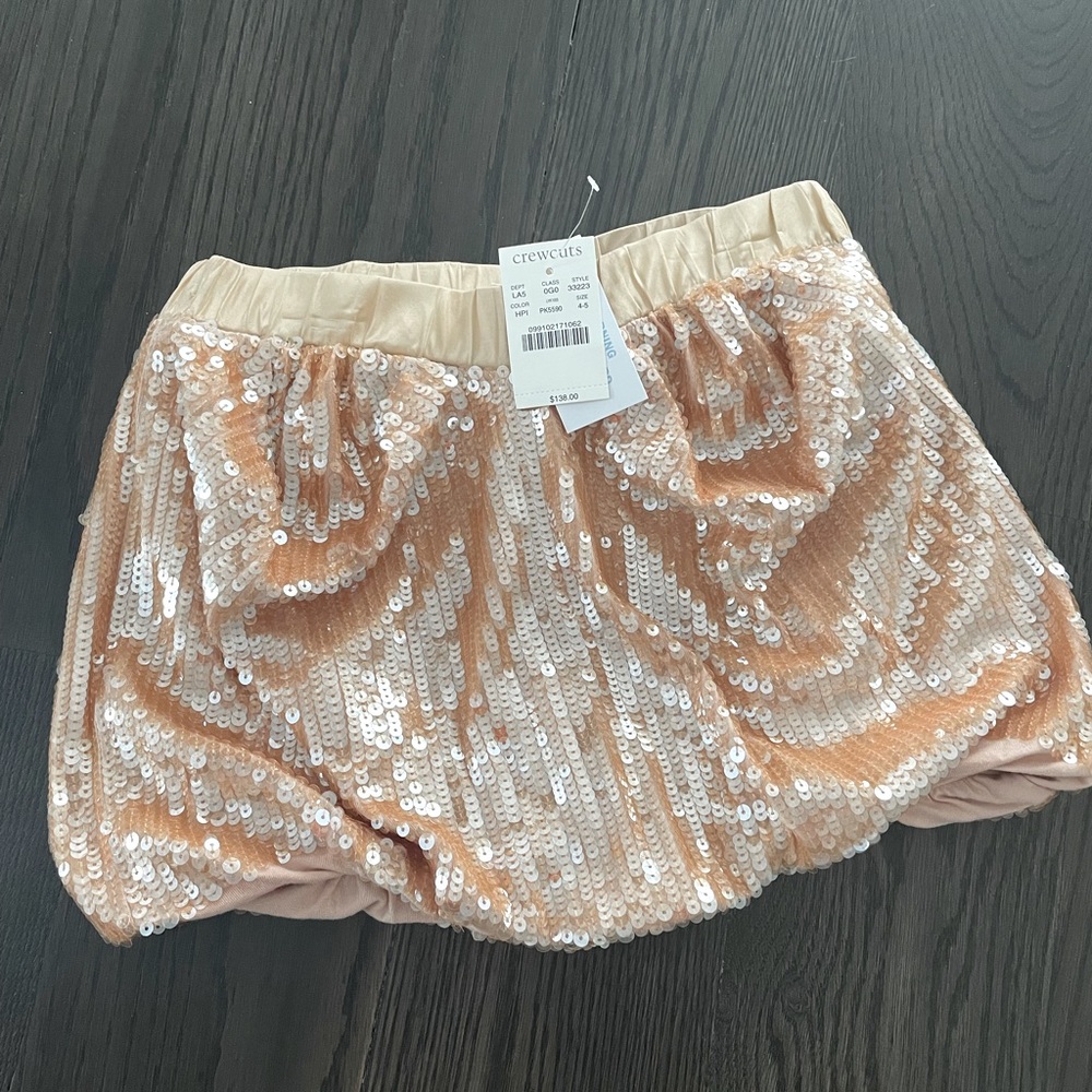 Crew cuts gold bubble sequence skirt girls 8-9